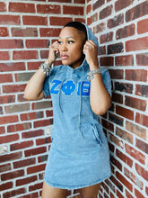 Zeta Denim Hoodie Dress With Pockets